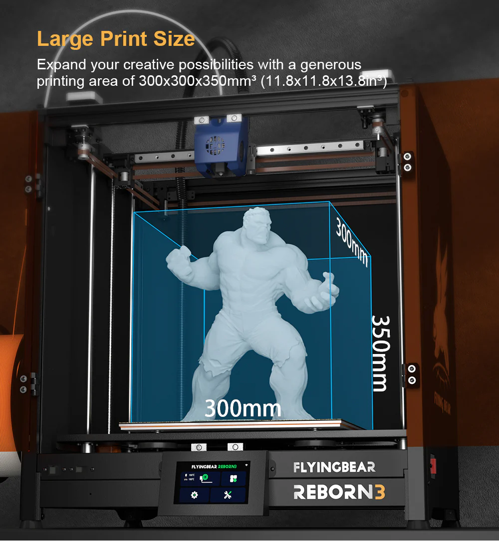 Купить 3D принтер Flyingbear Reborn 3 с большой областью печати в закрытом корпусе 
